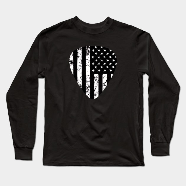 B&W American Flag Long Sleeve T-Shirt by Scar